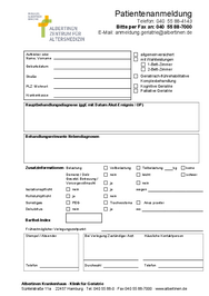 Patientenanmeldung stationäre Klinik